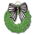 Black and White Bow Wreath Door Hanger