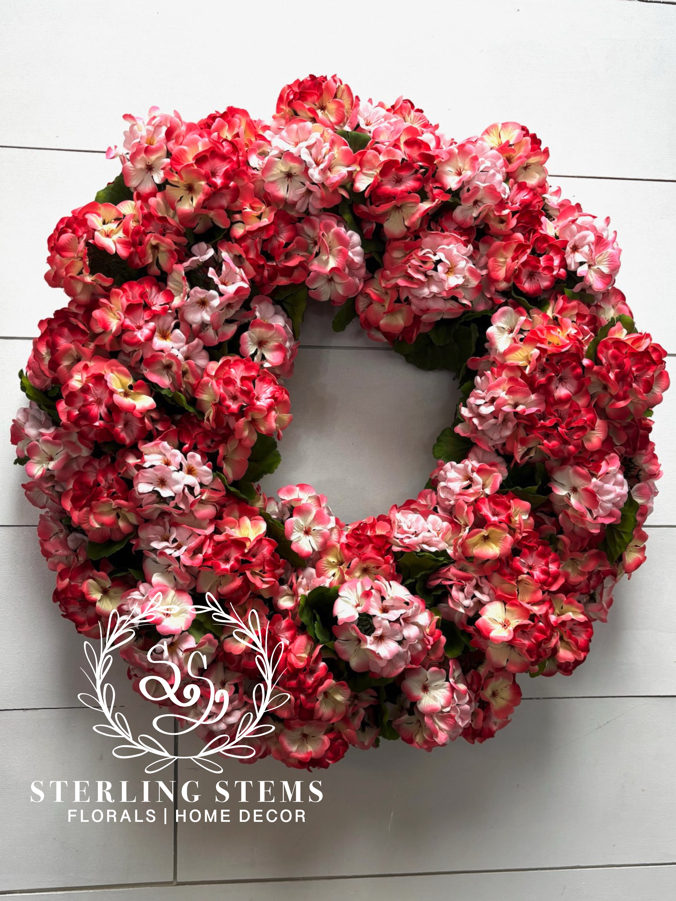 Pink Geranium Wreath