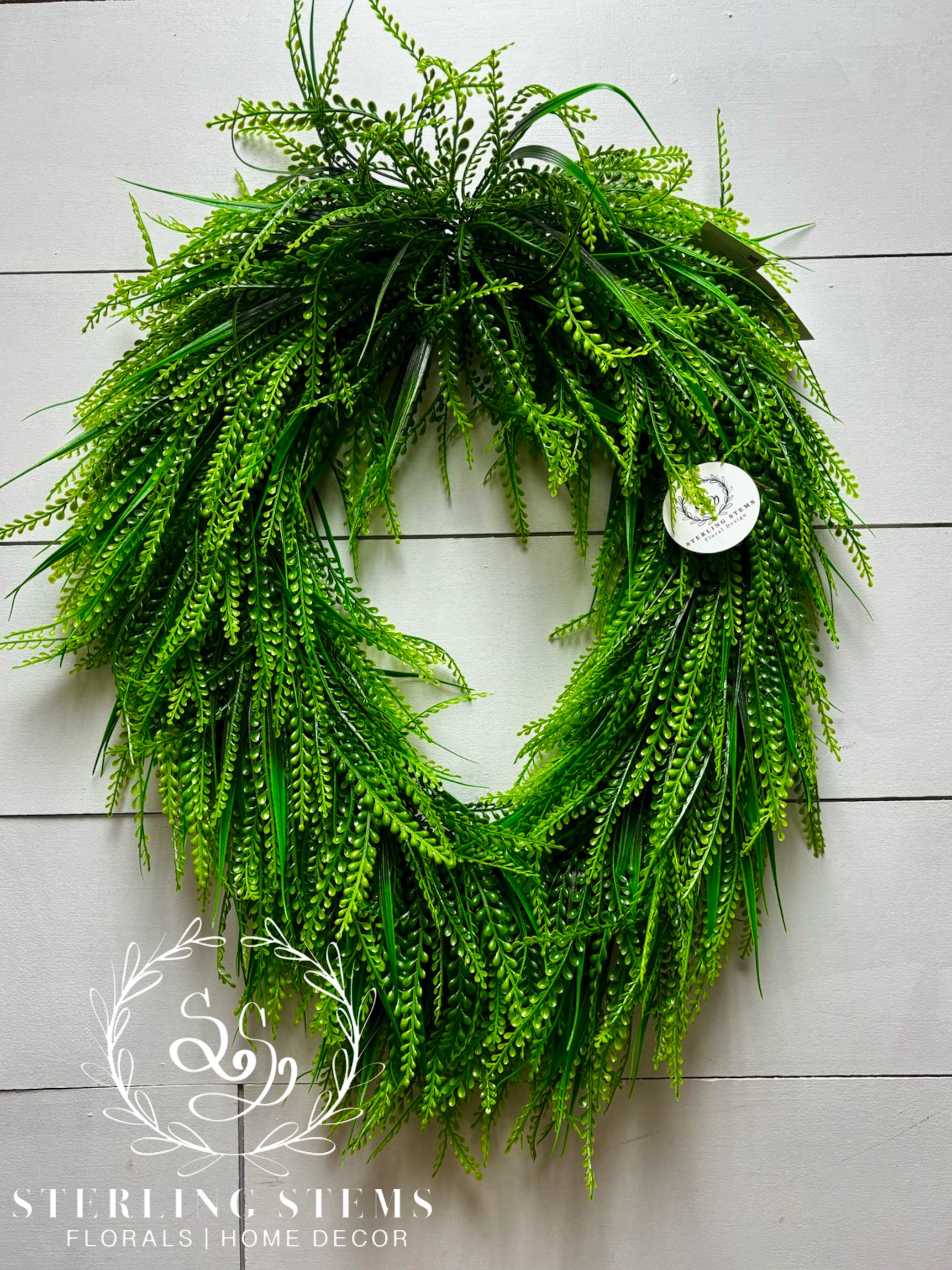 Pre-Made Green Oval Beadgrass- On Plastic Form