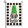 Black and White Topiary Garden Glam Flag