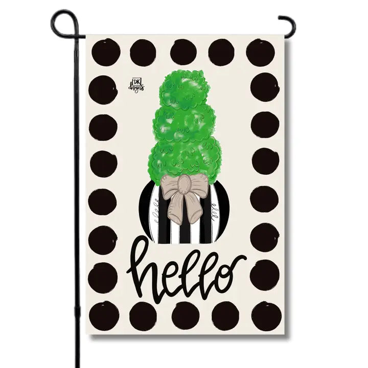 Black and White Topiary Garden Glam Flag