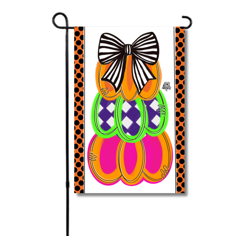 Neon Pumpkin Stack Garden Glam